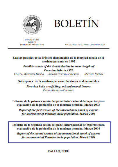 					Ver Vol. 21 Núm. 1-2 (2004): Boletin Instituto del Mar del Perú
				