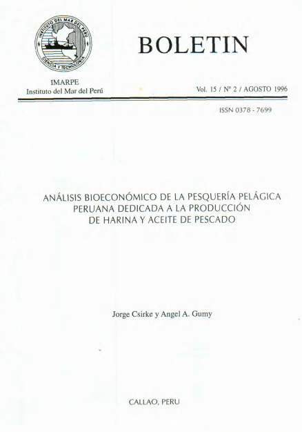					View Vol. 15 No. 2 (1996): Journal Instituto del Mar del Perú
				