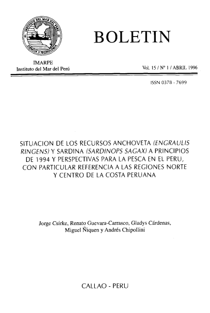 					Ver Vol. 15 Núm. 1 (1996): Boletin Instituto del Mar del Perú
				
